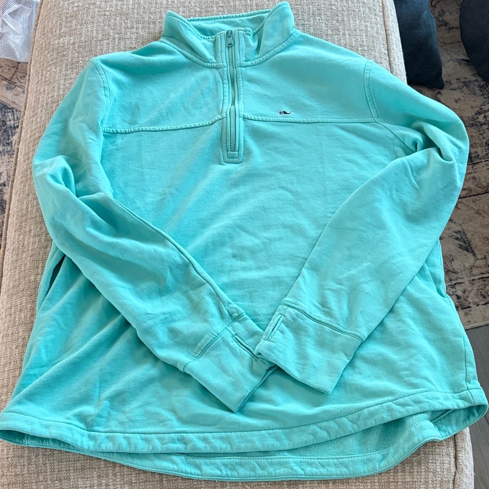 Vineyard Vines Men's Zip Up Sweater - Light Blue